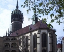 Castle Church in Wittenberg (Lutherstadt Wittenberg) on the River Elbe (Schlosskirche, auch Kirche der Reformation)